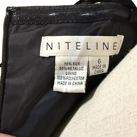 VTG Nightline Strapless Empire Waist Formal Dress Ethereal Beaded Silk Gown SZ 6 - Picture 4 of 16